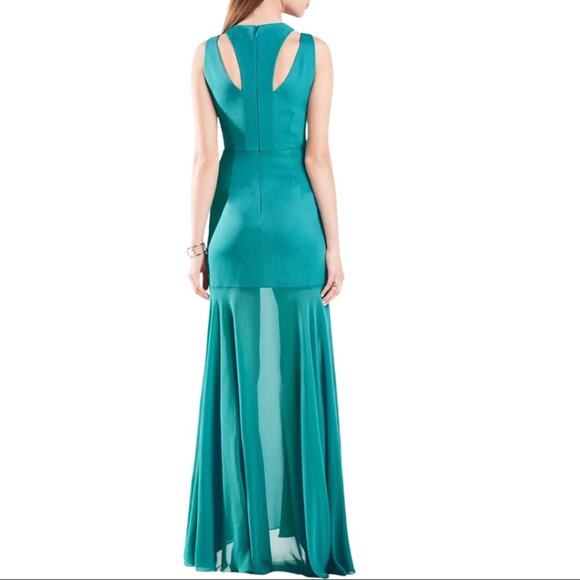 NWT BCBG Max Azria Orlena Double-Strap Gown Teal 02 - Picture 3 of 15